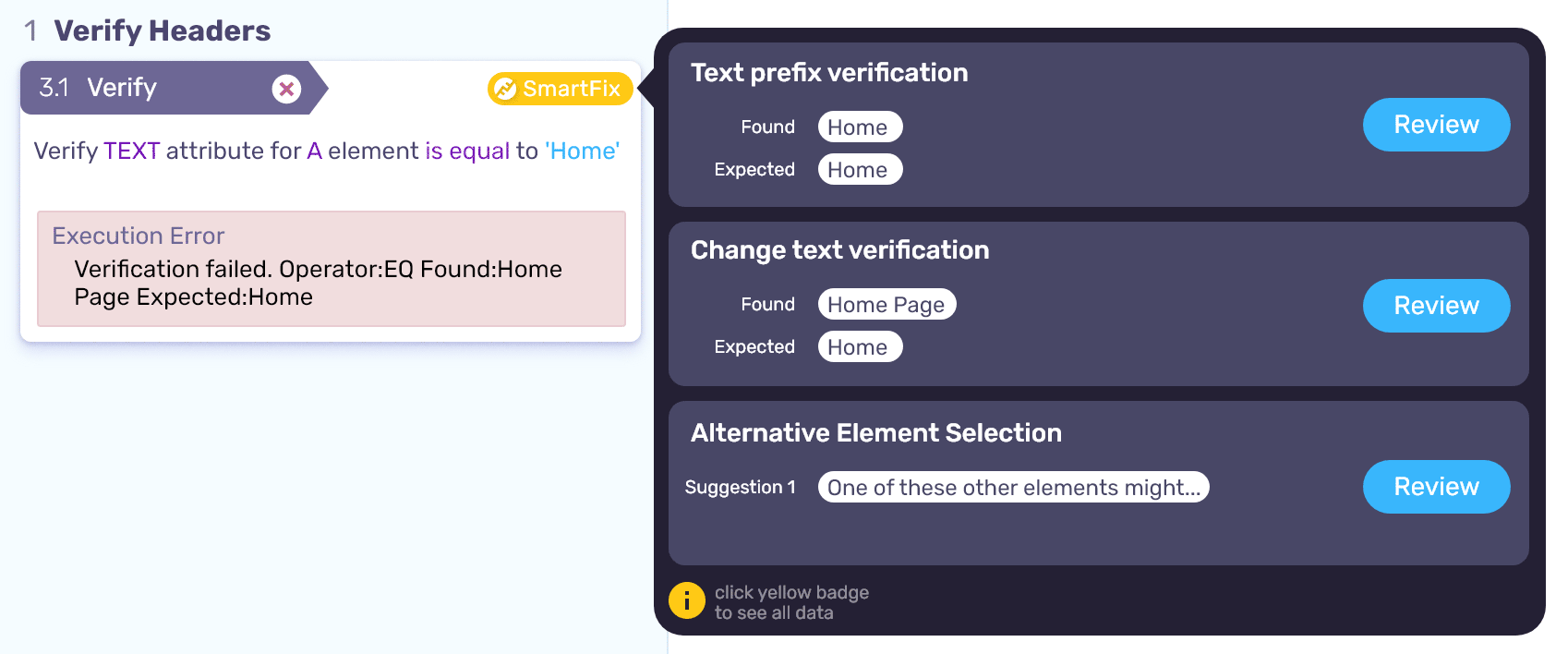 SmartFix - Verification Selection Suggestion