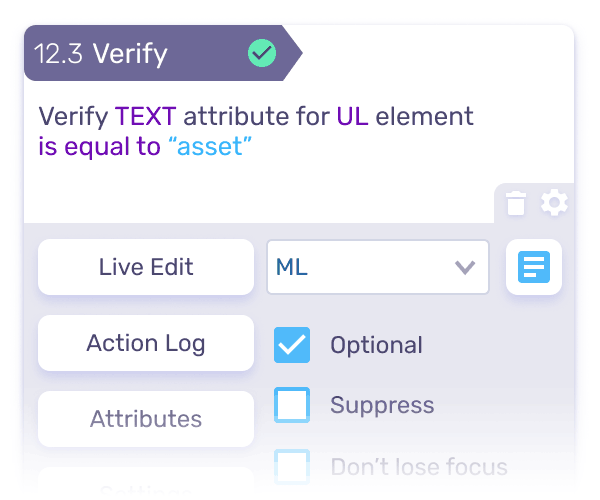 Verify action with ML tag