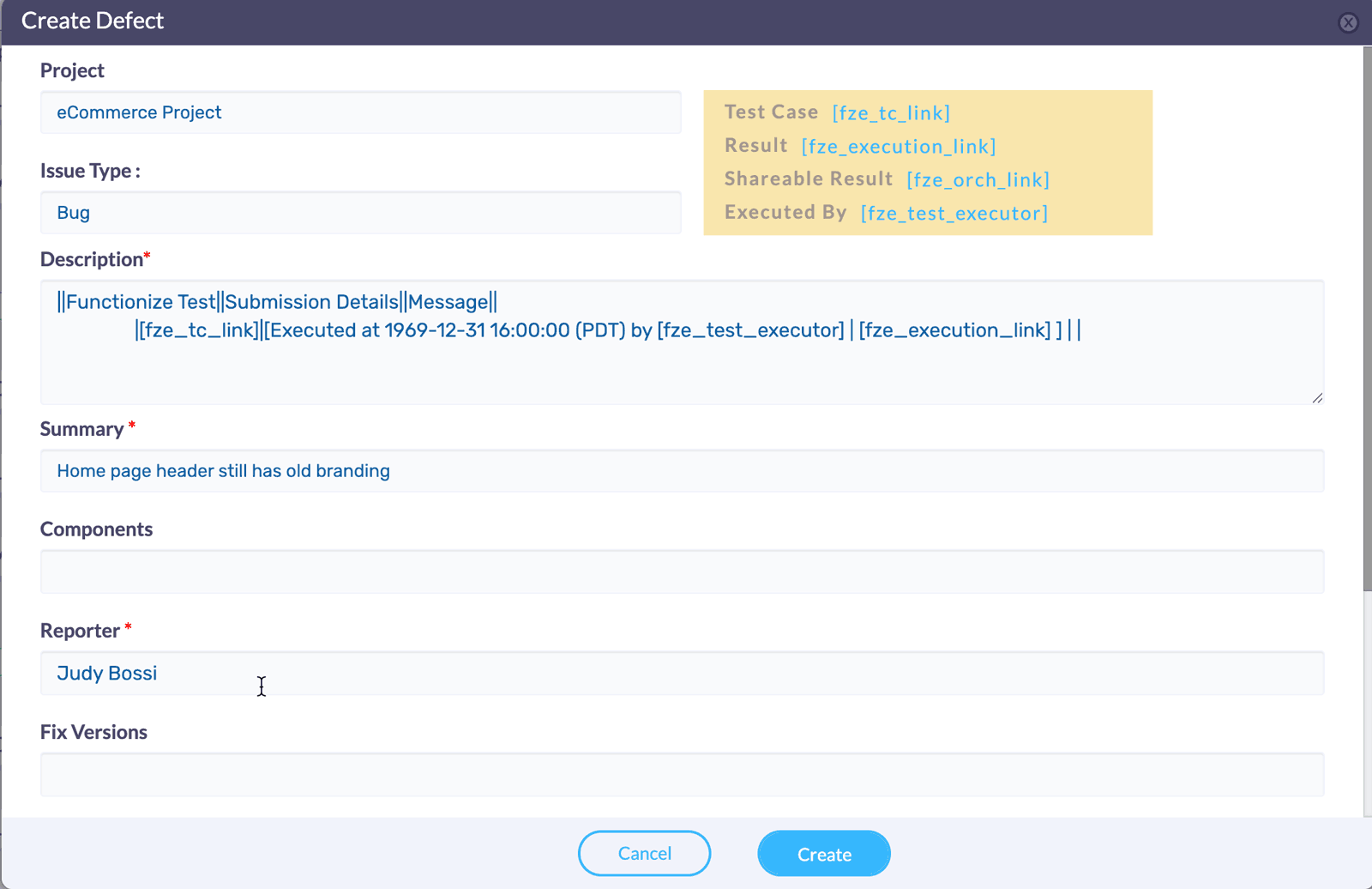 Submit defects directly to Jira