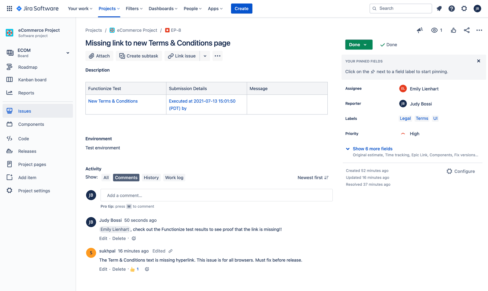 Developers can see test results