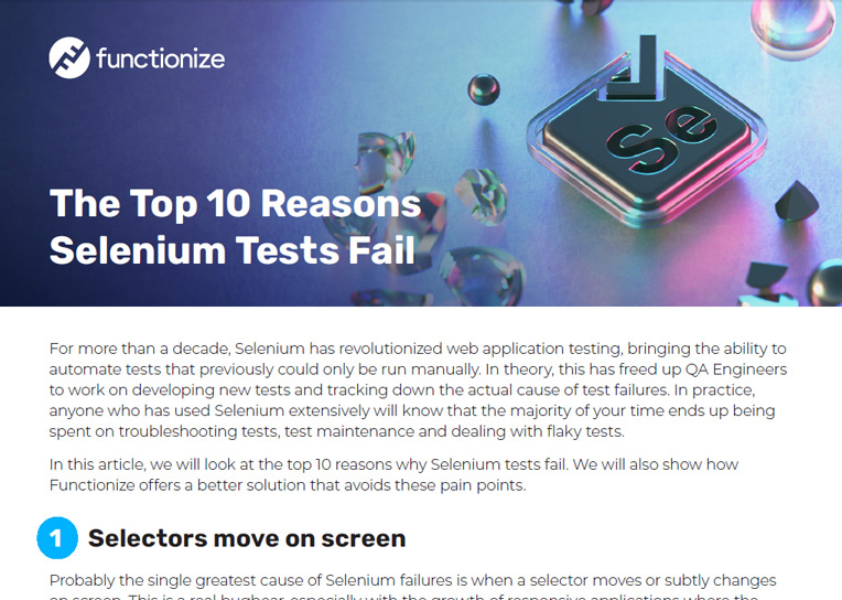 The Top 10 Reasons Selenium Tests Fail
