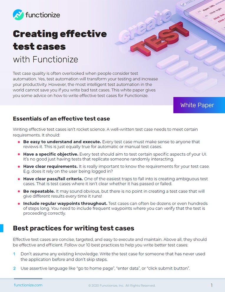 Good test cases are concise, targeted and easy to execute and maintain. They make the testing process more effective by saving time and effort.