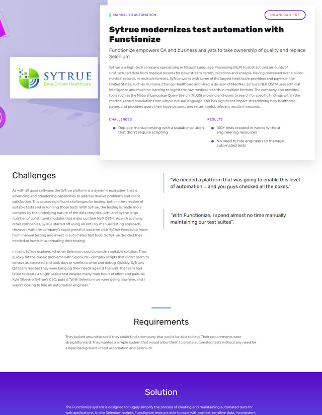 Functionize empowers QA and business analysts to take ownership of quality and replace Selenium
