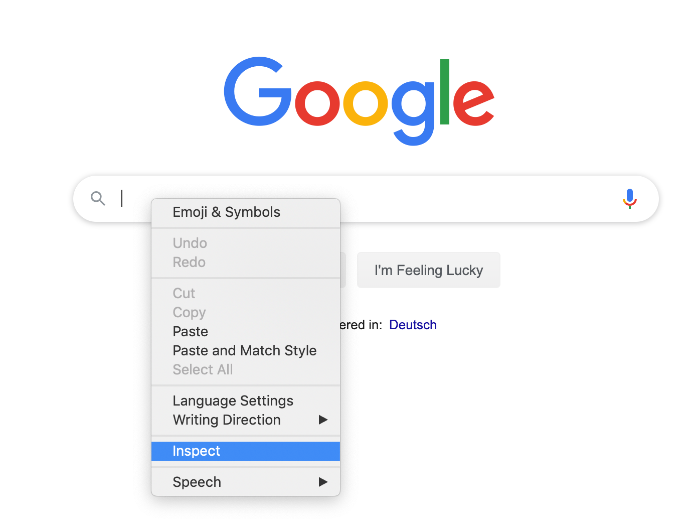 Inspect element opens Chrome Developer Tools