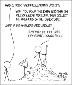 Machine learning XKCD, from https://xkcd.com/1838/