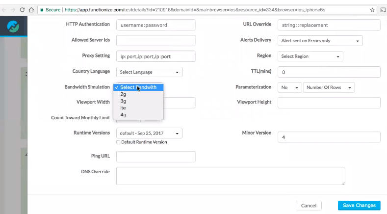automation testing - Throttle Tests by Bandwidth